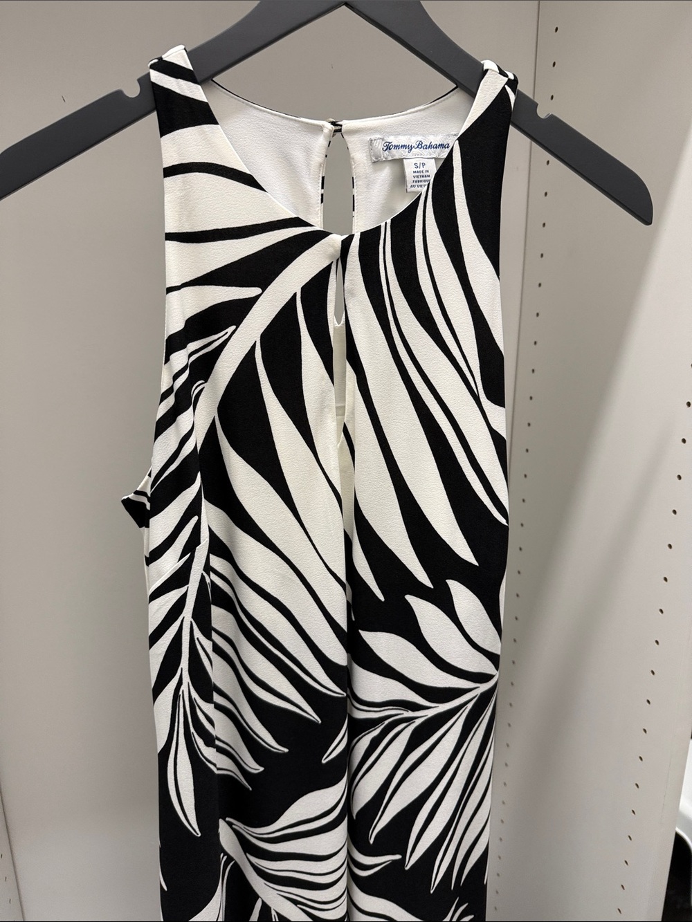 Tommy Bahama Black and White Palm-Print Maxi Dress